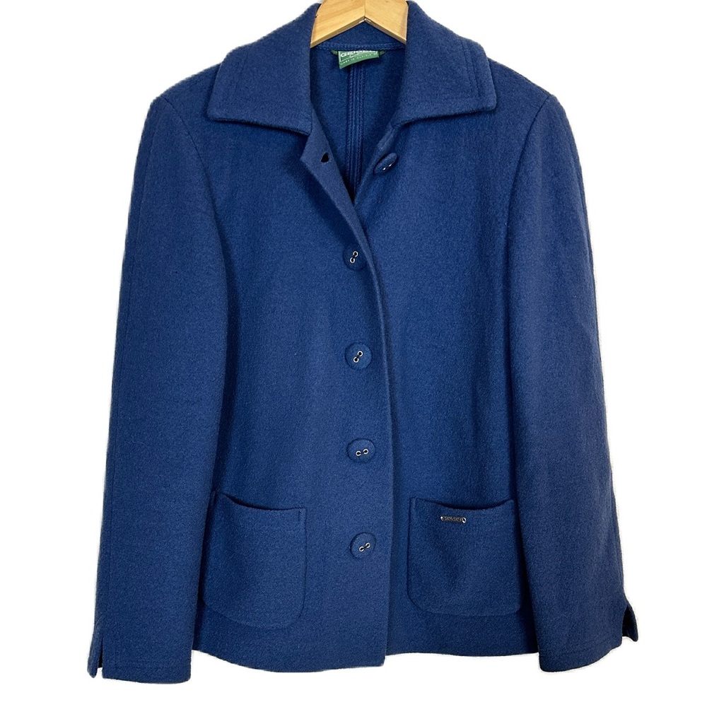 Geiger of Austria Blue Boiled Wool Jacket Women’s Sz 38 EU
